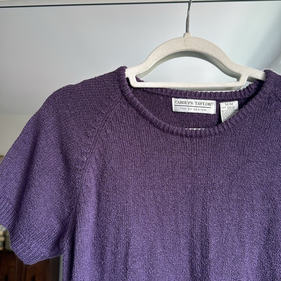 Purple short sleeved sweater top - Picture 3 of 4